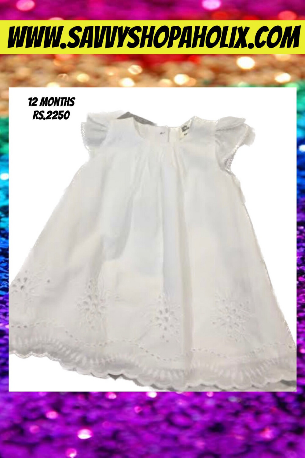 Baby Girl White Cotton Dress By OshKosh