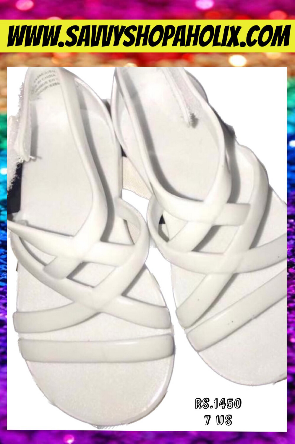 George Girl’s White Jelly Sandals, Size: 7 US