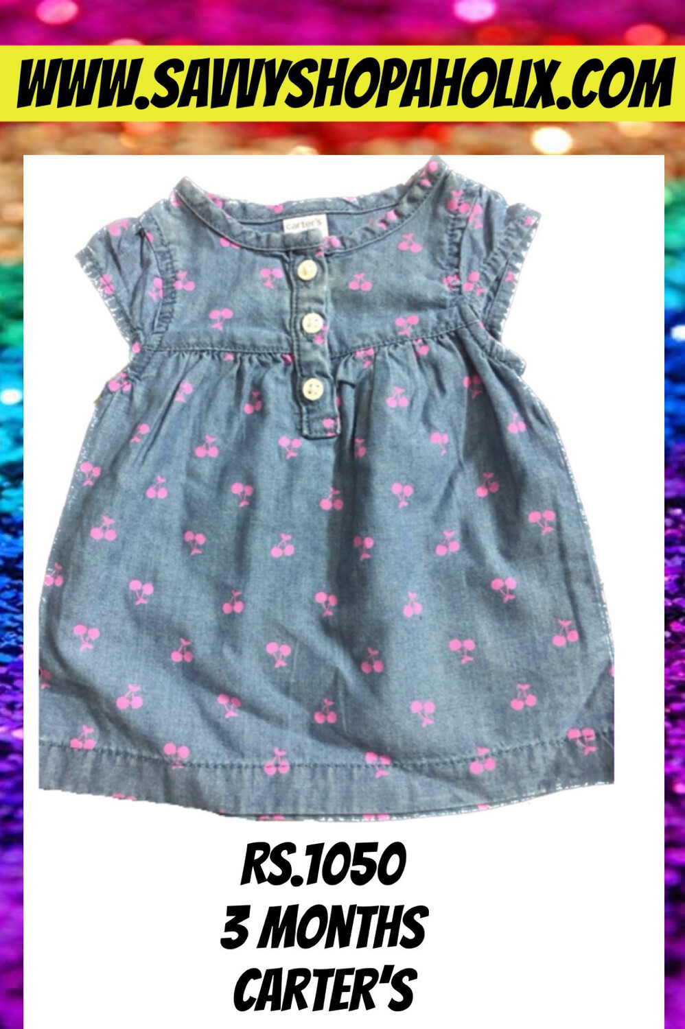 Cherry Print Denim Dress by Carter&#39;s