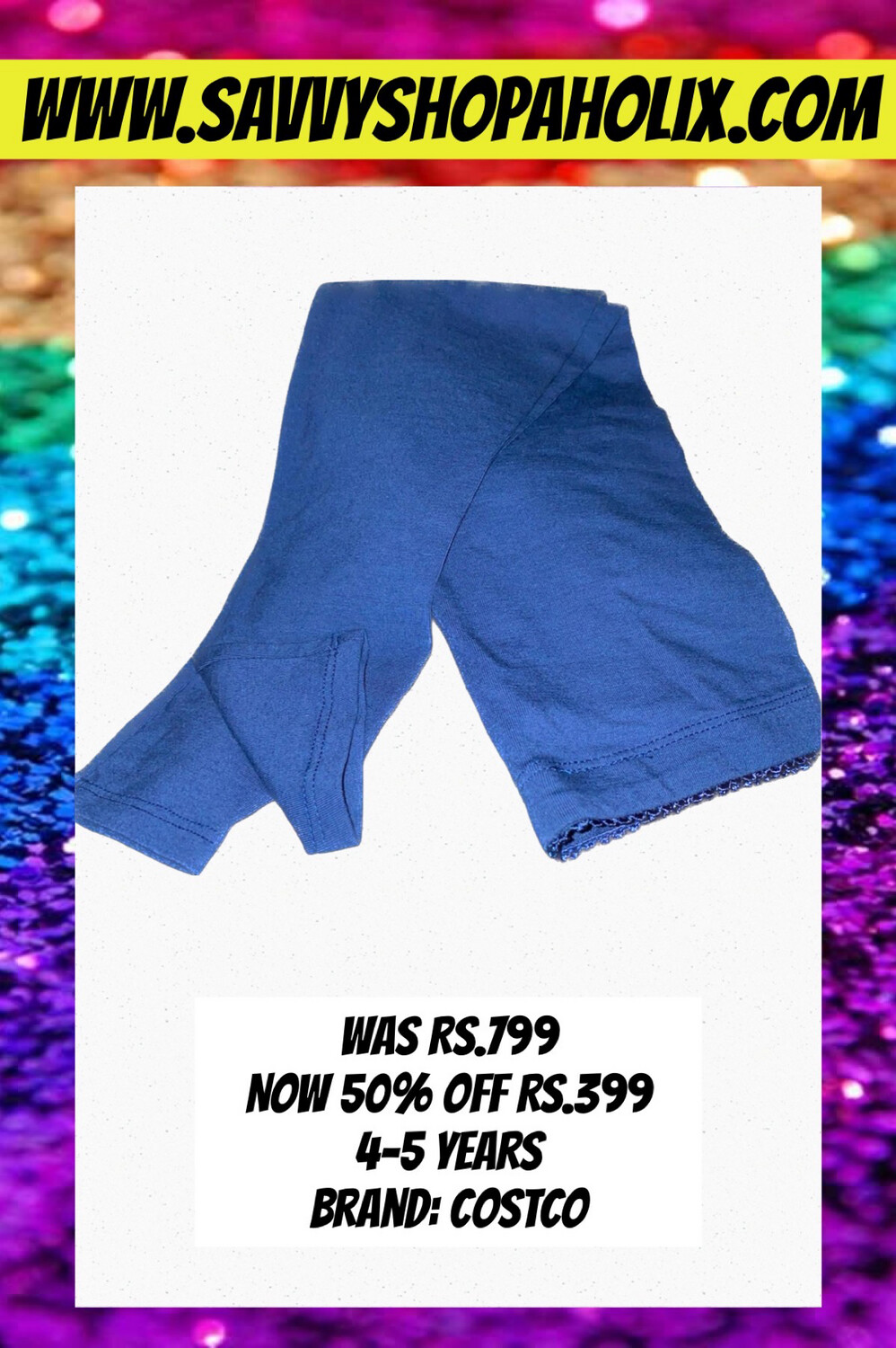 Costco Cotton Blue Tights