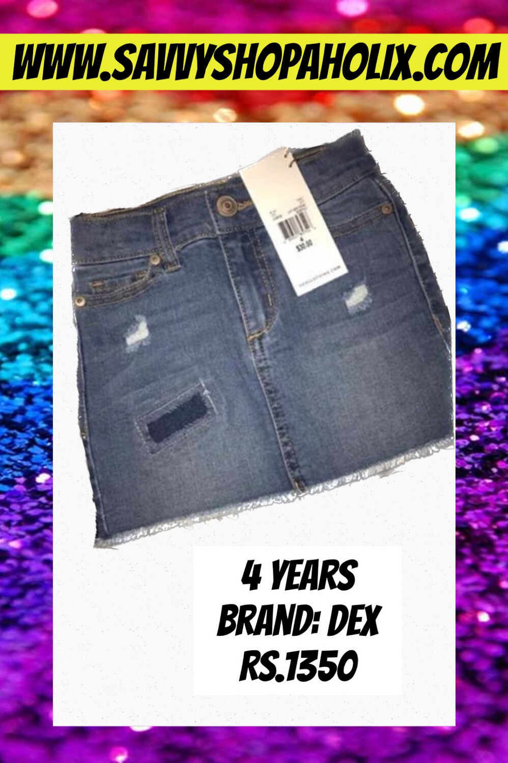 Blue Denim Skirt, Size: 4 years
