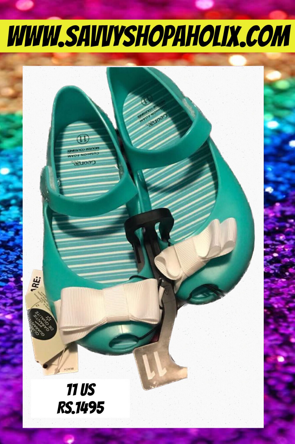 Jelly Shoes By George-white Bow