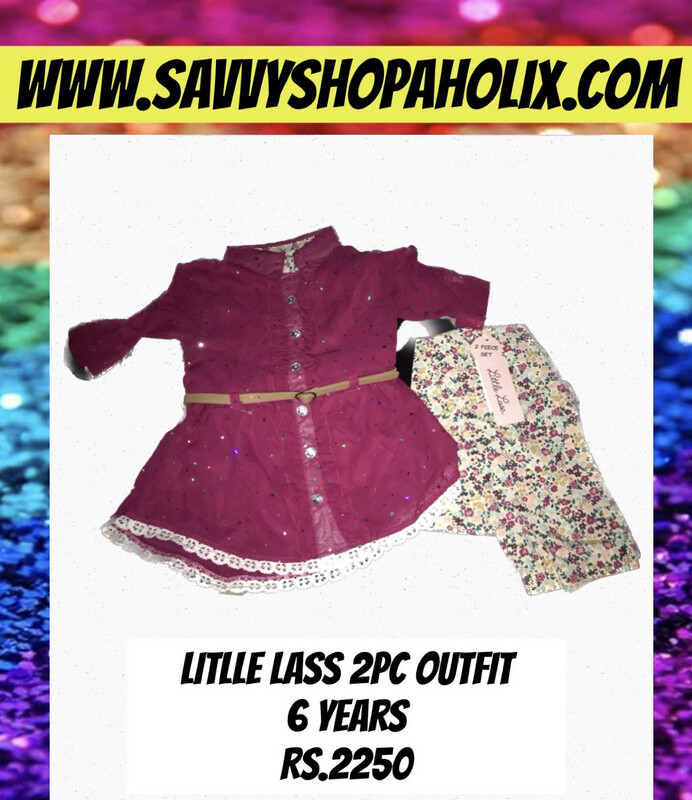 Little Lass 2pc Girl’s Outfit With Top And Leggings 
