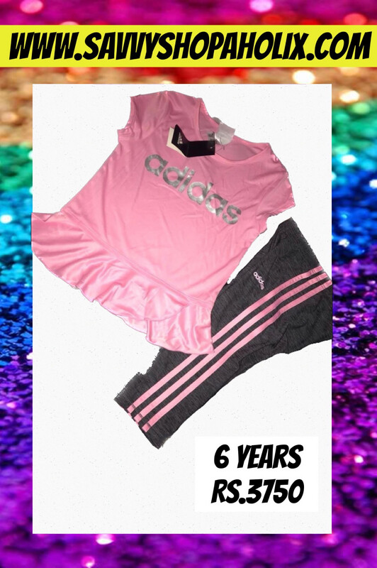 2pc Adidas Girls Pink And Grey Sports Outfit