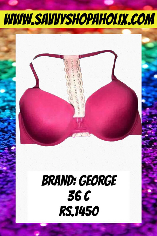 36C Pink Racer Back Bra By GEORGE