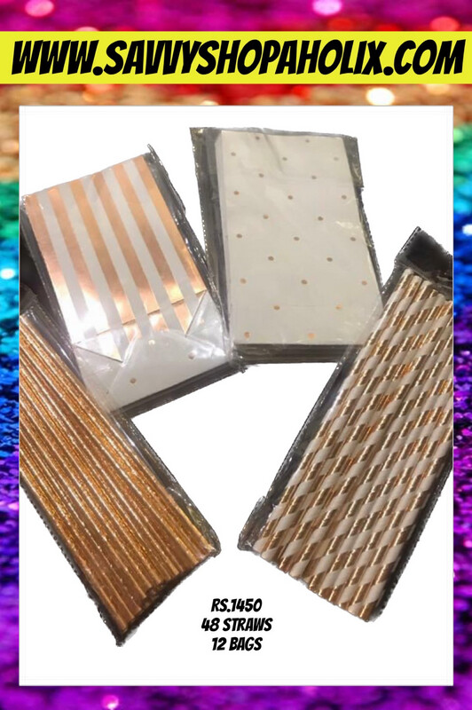 Rose Gold 48 Straws+ 12 Bags