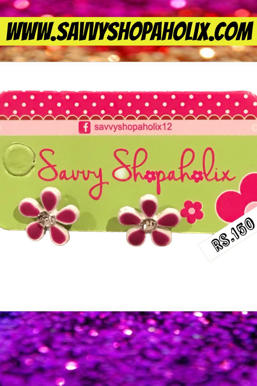 Purple Flower Studs/Earrings