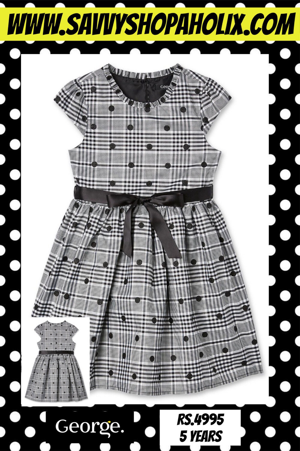 George Girl’s Plaid Glitter Dress