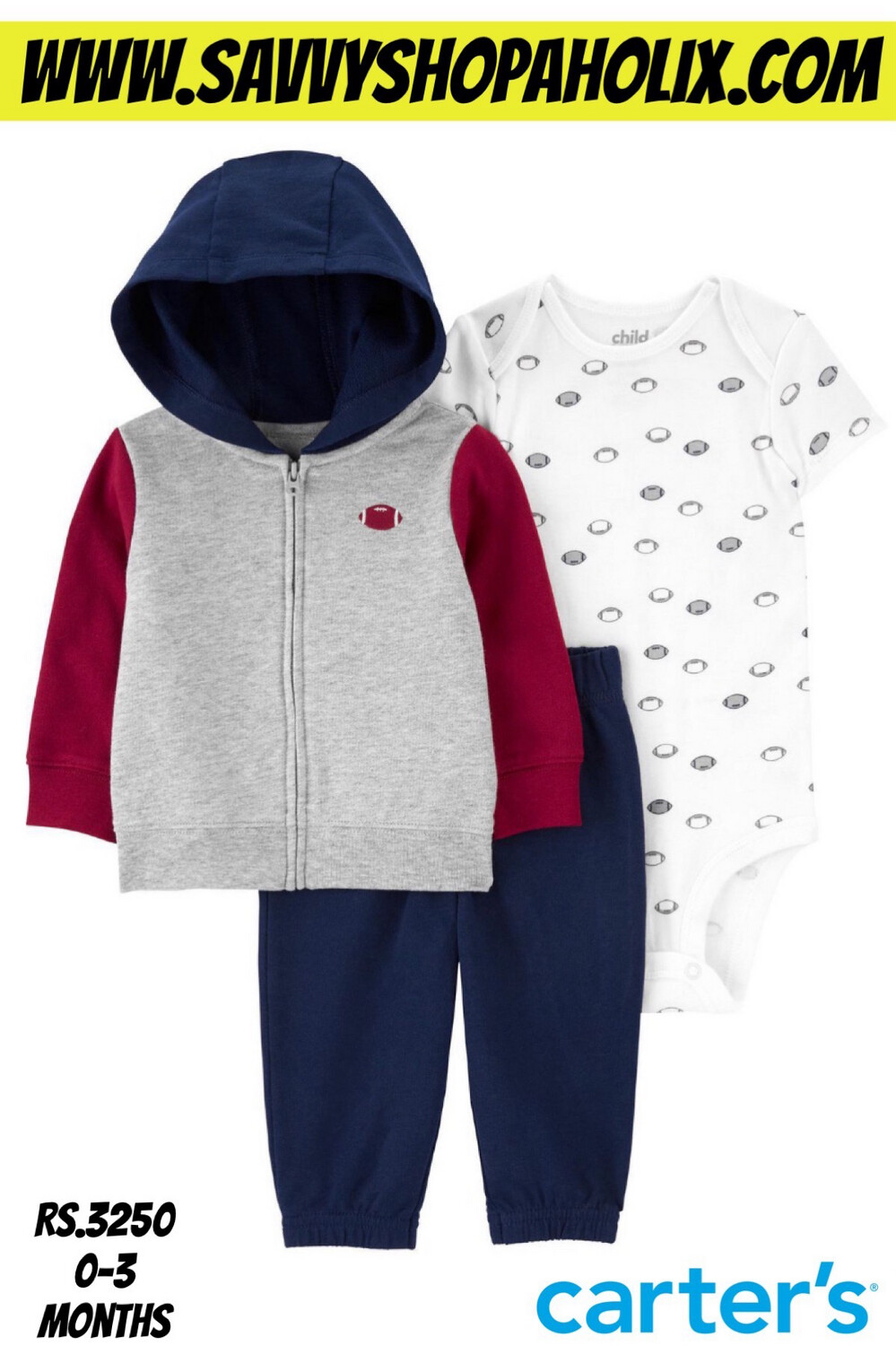 3pc Baby Boy Set By Carter’s- Bulldozer 