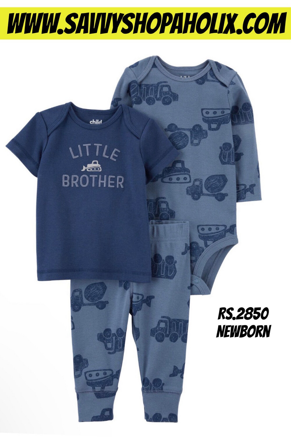 Carter’s 3pc Cotton Outfit- Little Brother