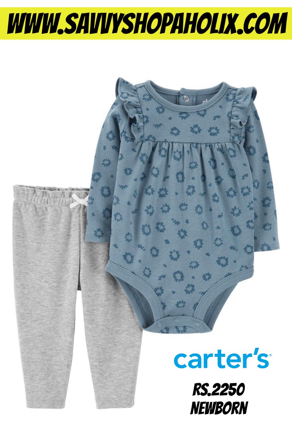 Carter’s Baby Girl 2pc Cotton Outfit- Flower