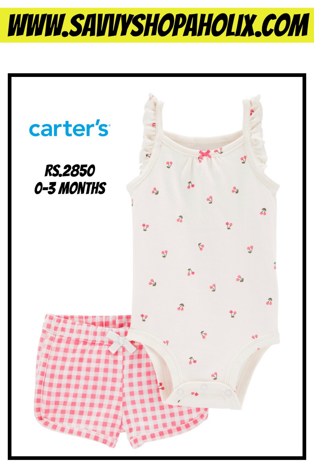 Carter’s 2pc Cotton Outfit- Cherry