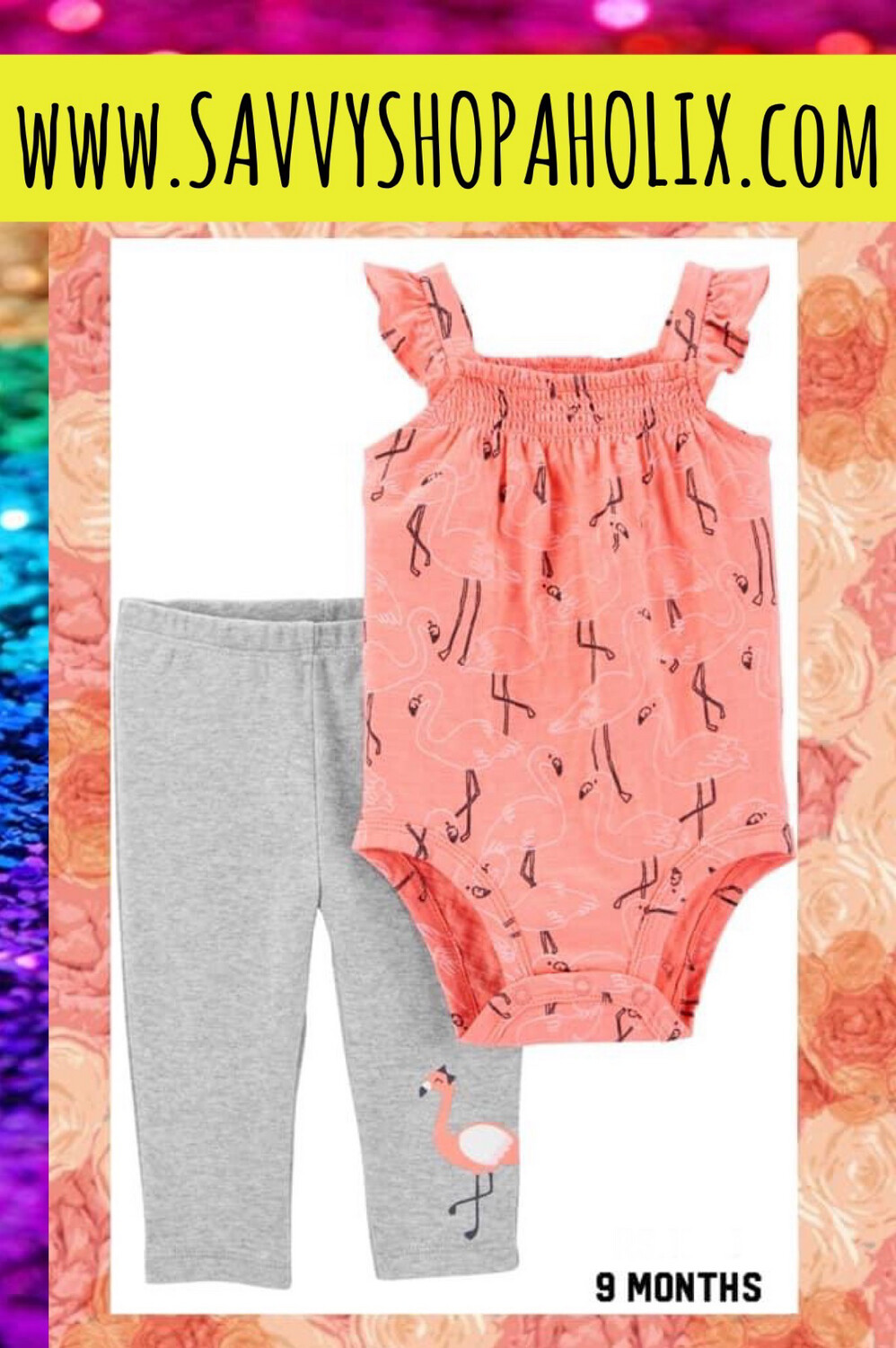 Baby Girl 2pc Set By Carter’s-Flamingo, SIZE: 9 months