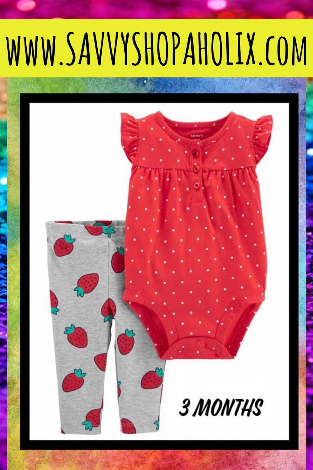 Baby Girl 2pc Set By Carter’s-strawberries, Size: 3 months