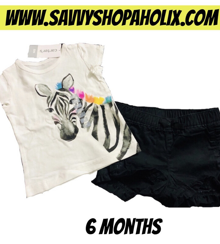Carter’s 2pc Outfit- Bubble Shorts With Zebra T-shirt