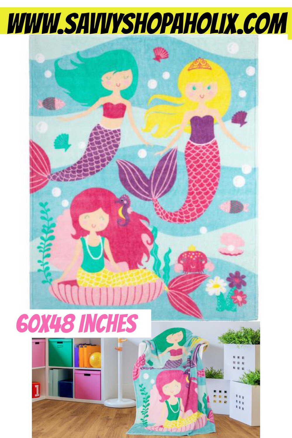 Plush Toddler Blanket 60x48 Inches