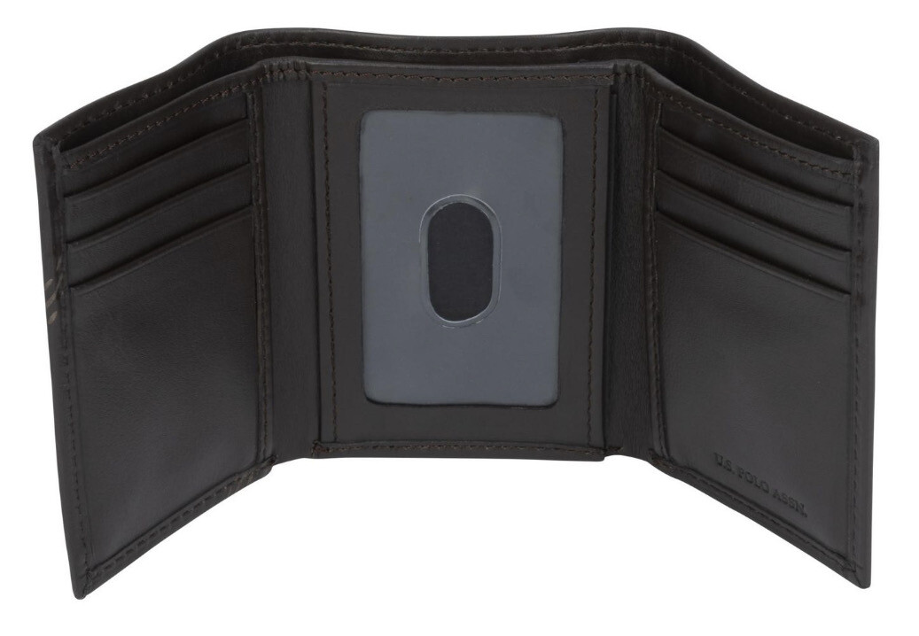 U.S. POLO ASSN. Genuine Tri-fold Leather Wallet