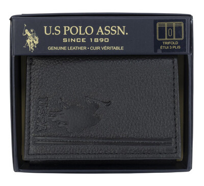 U.S. POLO ASSN. Genuine Leather Tri-fold Wallet