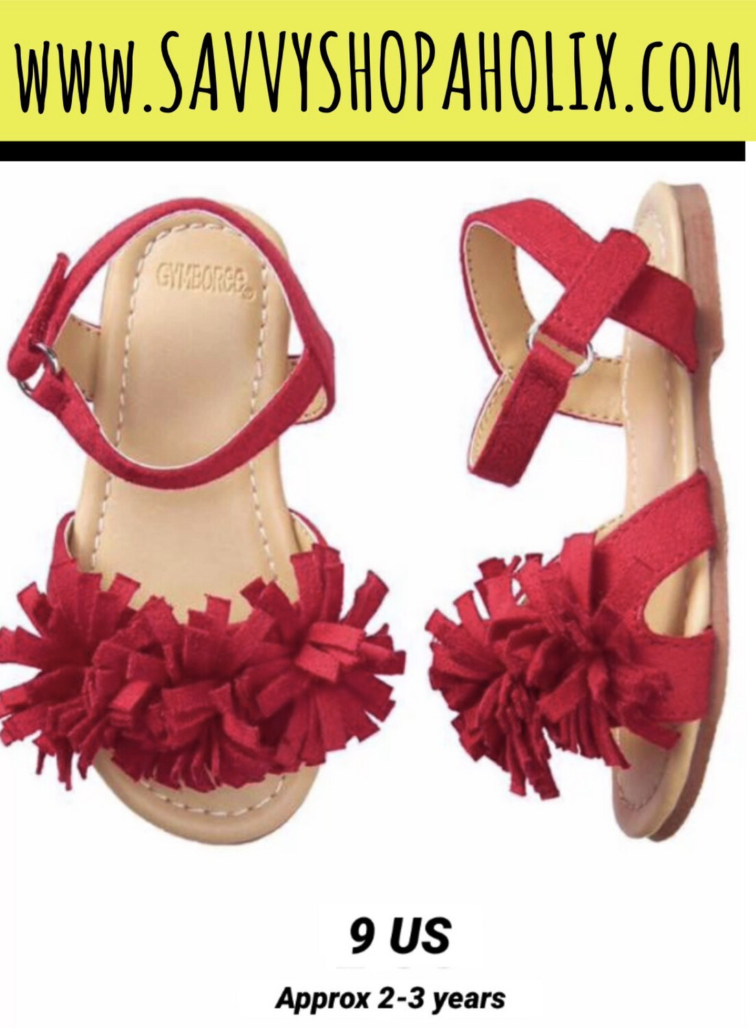Gymboree Red Pom Pom Sandals