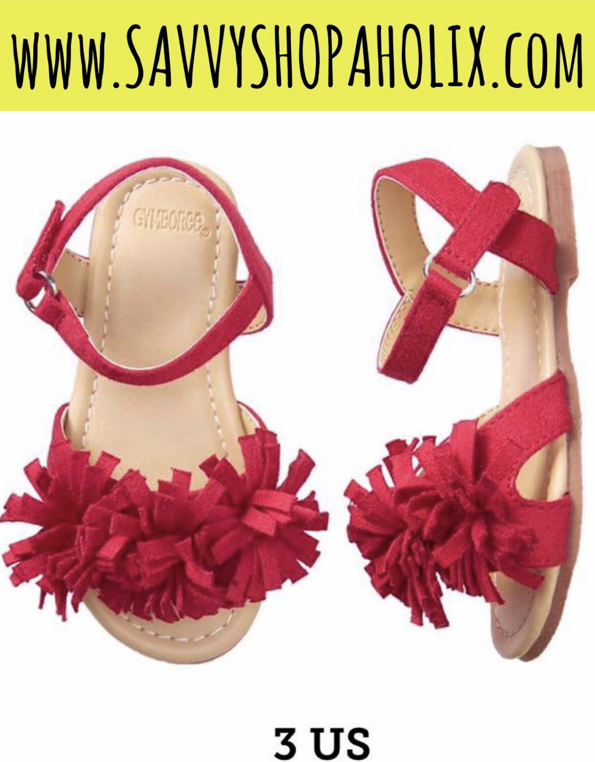 Gymboree Red Pom Pom Sandals