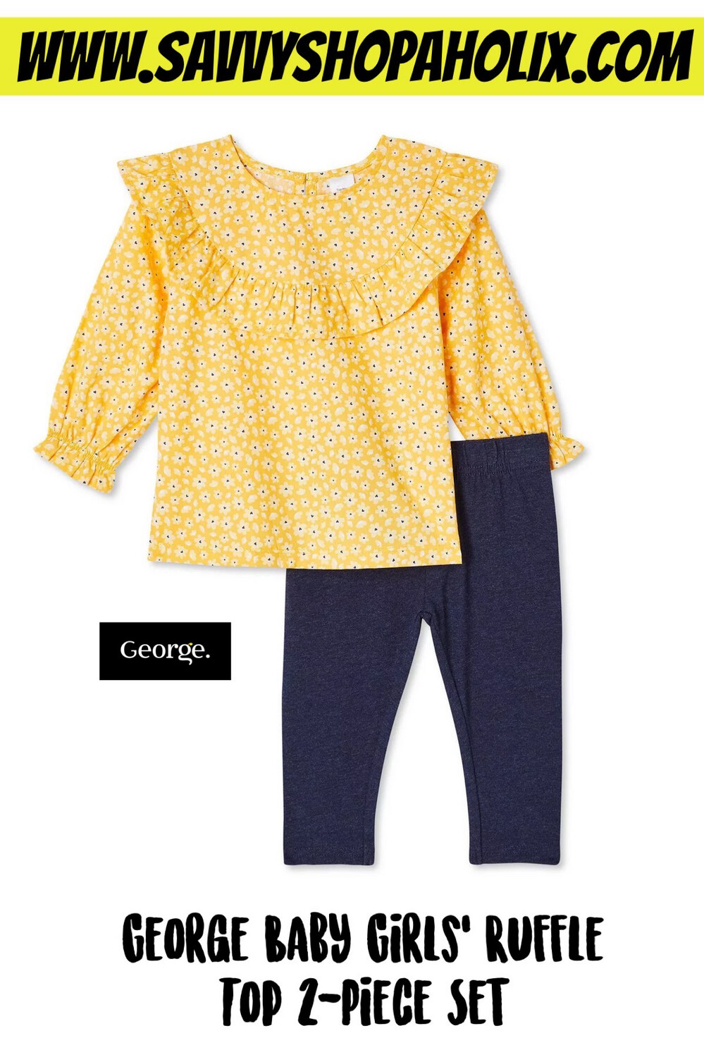 George Baby Girls&#39; Ruffle Top 2-Piece Set