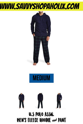 U.S. POLO ASSN. Men’s 2pc Fleece Hoodie &amp; Pyjamas Night Suit