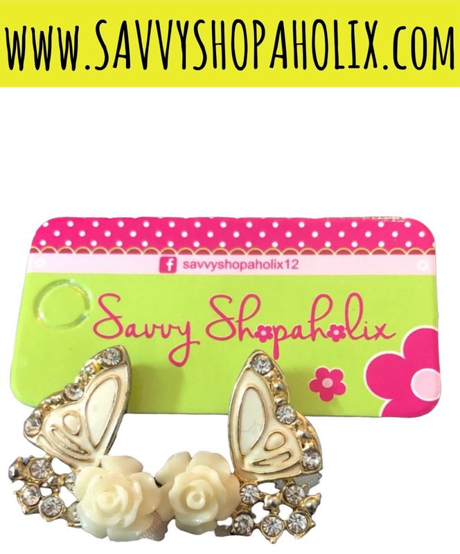 White Butterfly Studs/Earrings
