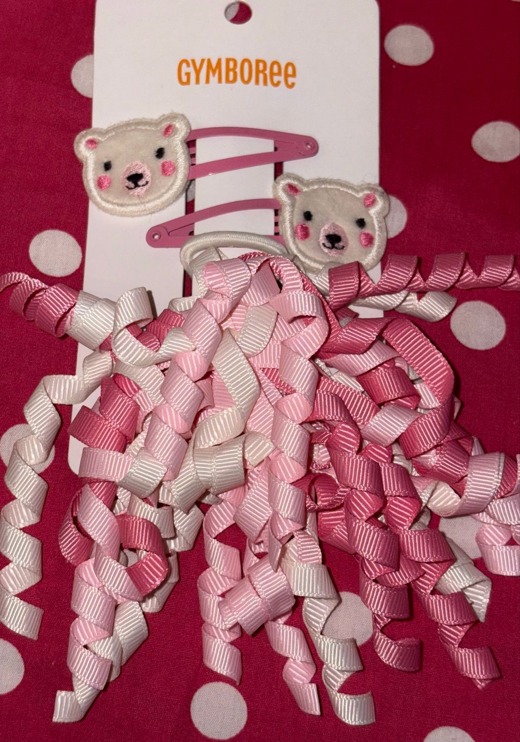 Gymboree 3pc Hair Clips And Hair Tie Set Bear