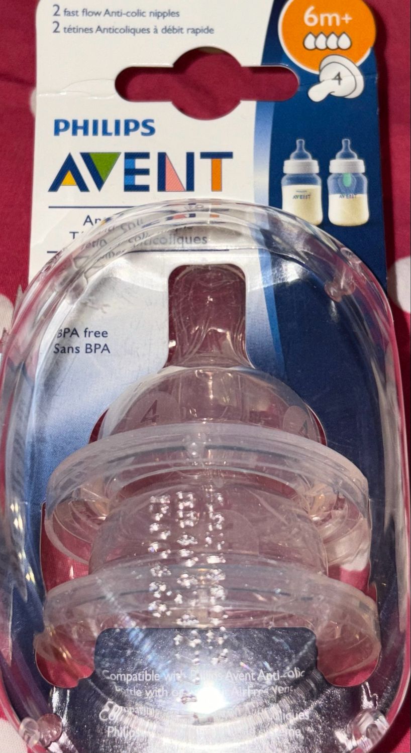Avent 2 Fast Flow Anti- Colic Nipples 6m+