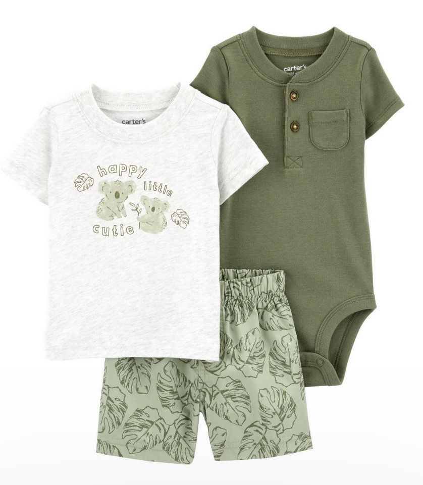 Carter’s 3pc Cotton Outfit-Happy Little Cutie
