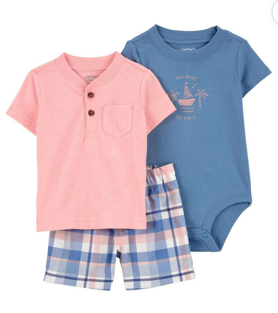 Carter’s 3pc Cotton Outfit-Happy Little Cutie