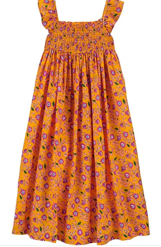 Floral Smocked Viscose Dress - Girl