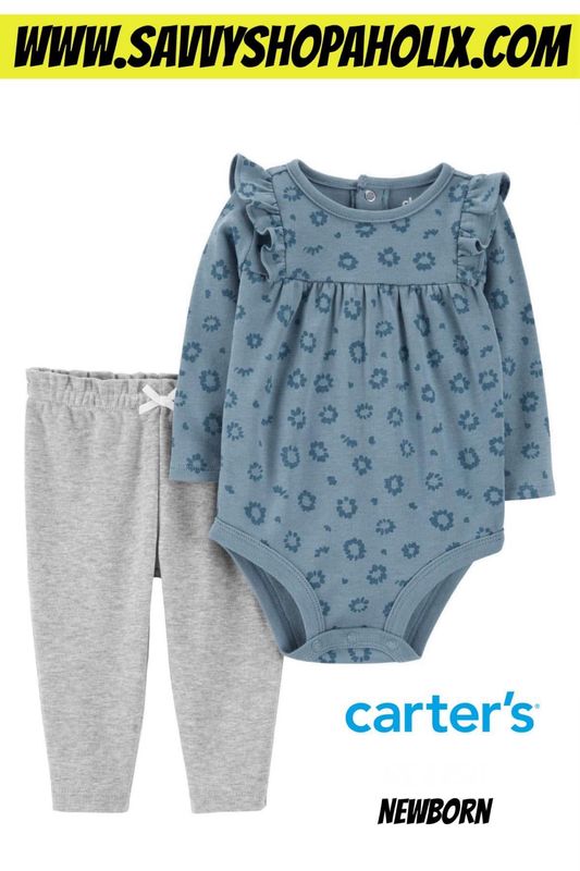 Carter’s Baby Girl 2pc Cotton Outfit- Flower
