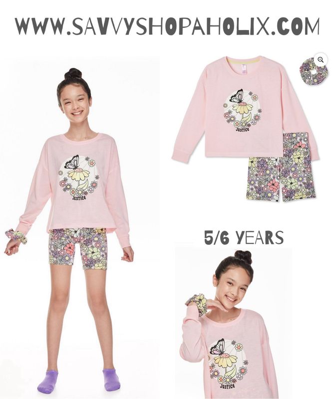 JUSTiCE GiRLS&#39; BERMUDA SHORT WiTH SCRUNCHiE 3-PiECE SET