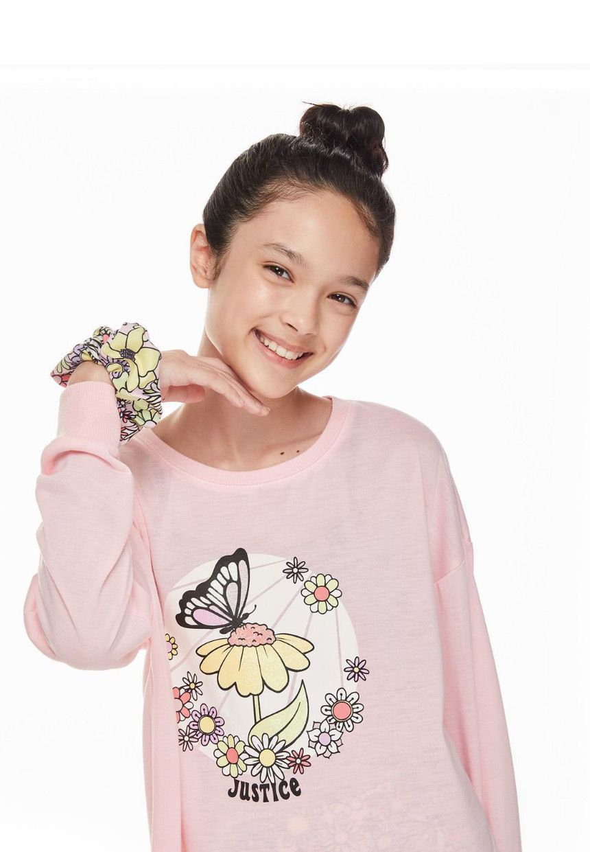 JUSTiCE GiRLS' BERMUDA SHORT WiTH SCRUNCHiE 3-PiECE SET