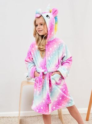 Plush Fleece Robe Unicorn
