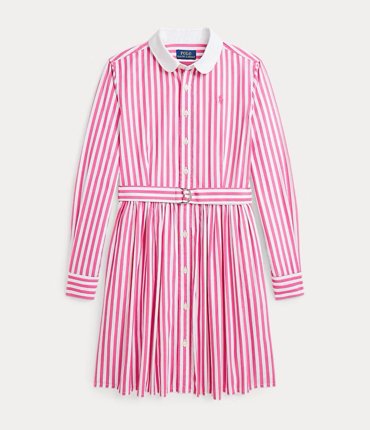 Ralph Lauren Striped Cotton Poplin Shirt Dress