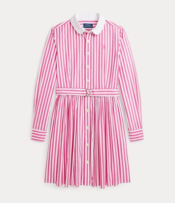 Ralph Lauren Striped Cotton Poplin Shirt Dress