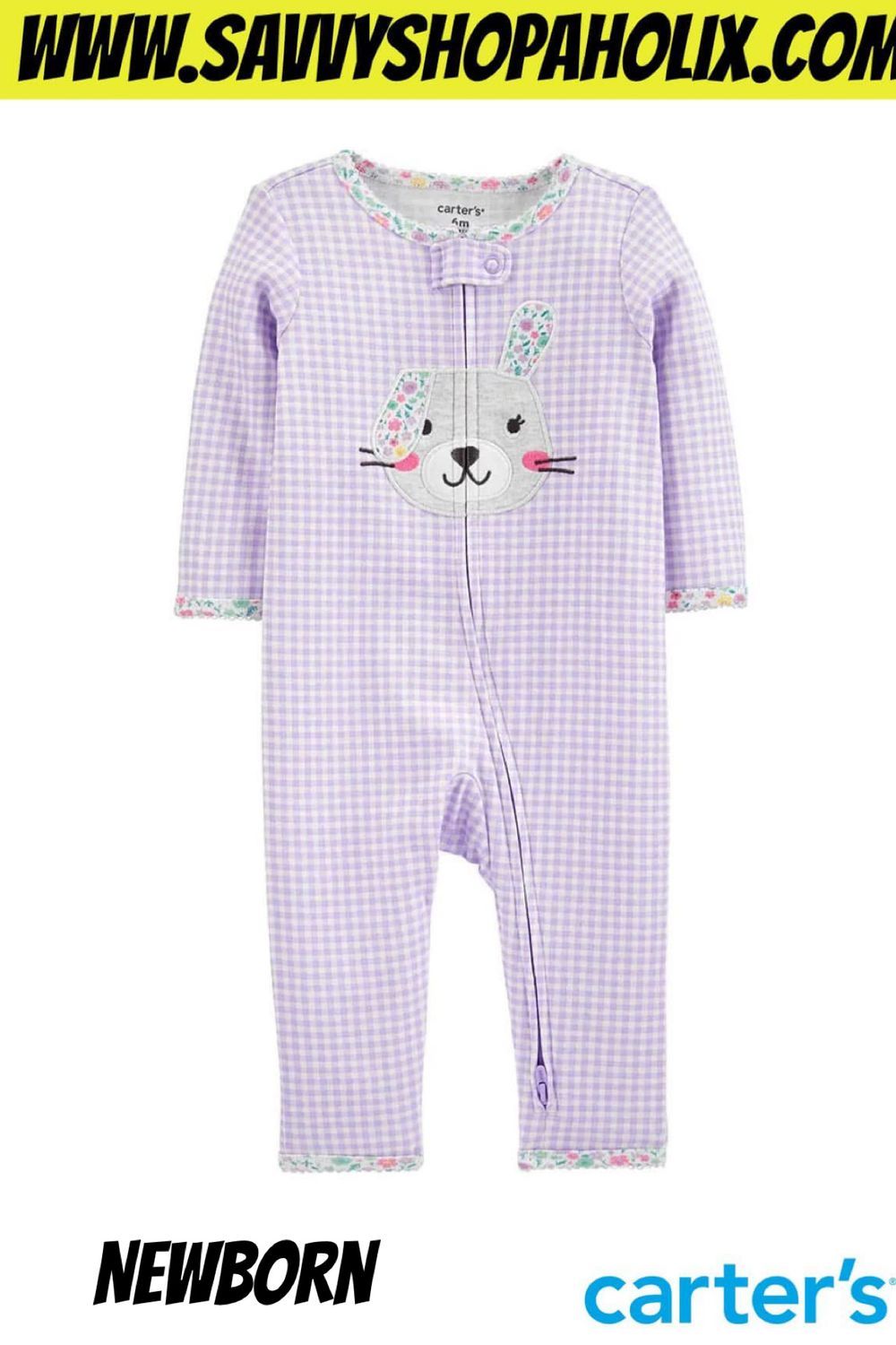 Carter’s Cotton Sleeper-purple Bunny