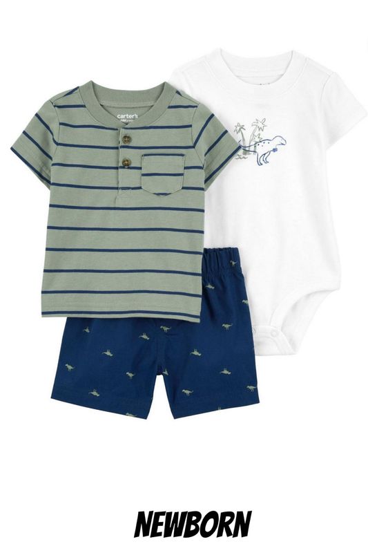 Carter’s 3pc Cotton Outfit- Dinosaur