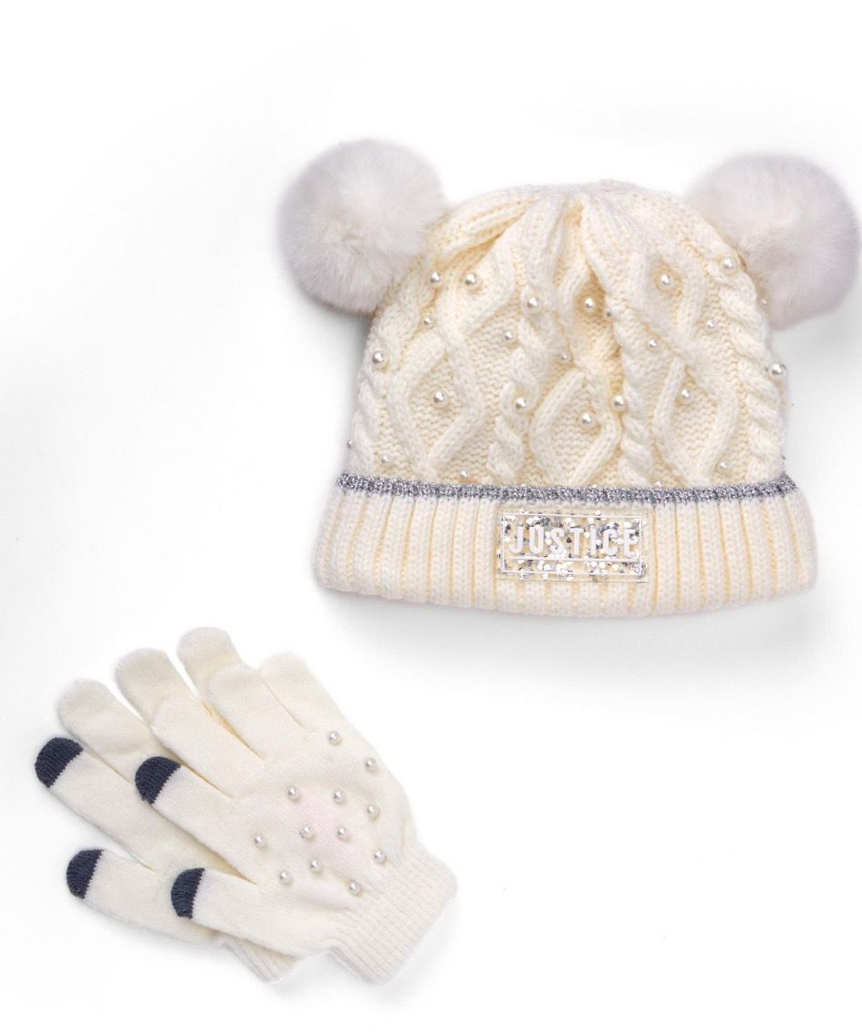 Pearl Knit Beanie &amp; Glove Set