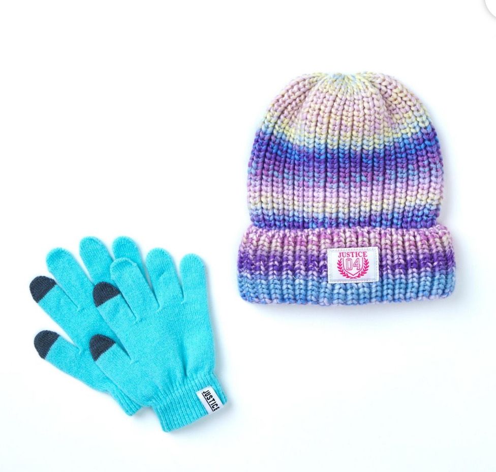 Chunky Marbled Beanie with Glove