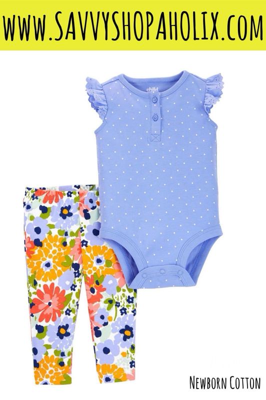 Carter’s 2pc Cotton Bodysuit And Floral Pants Set