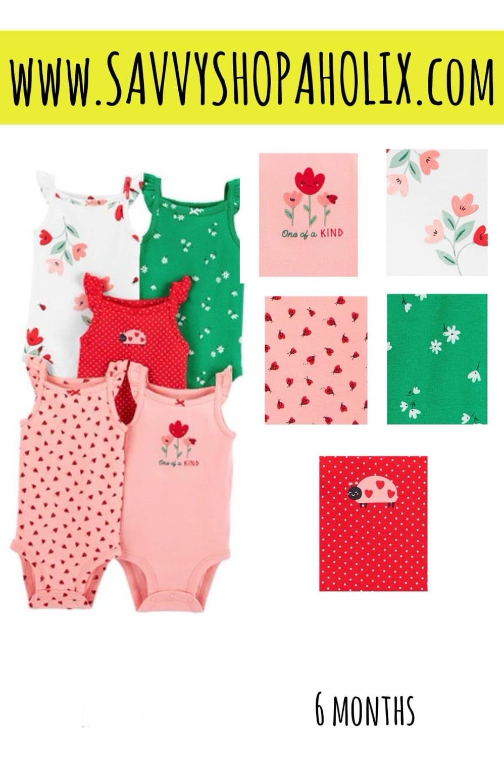 Carter’s 5pk Bodysuit Set- Lady Bird