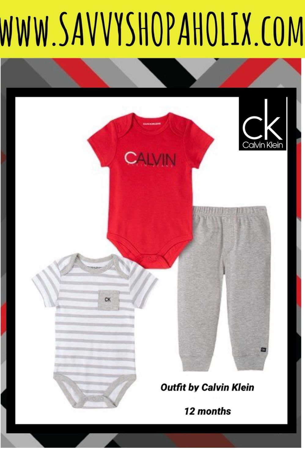Red Calvin Klein Jeans Bodysuit Set