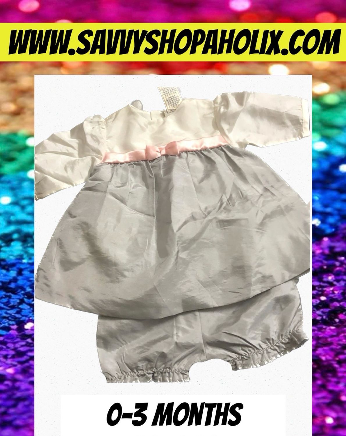 Baby Girl Dress with Diaper Cover And Matching Hair Band