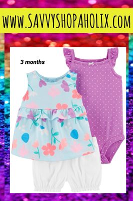 3pc shorts outfit by Carter's- floral