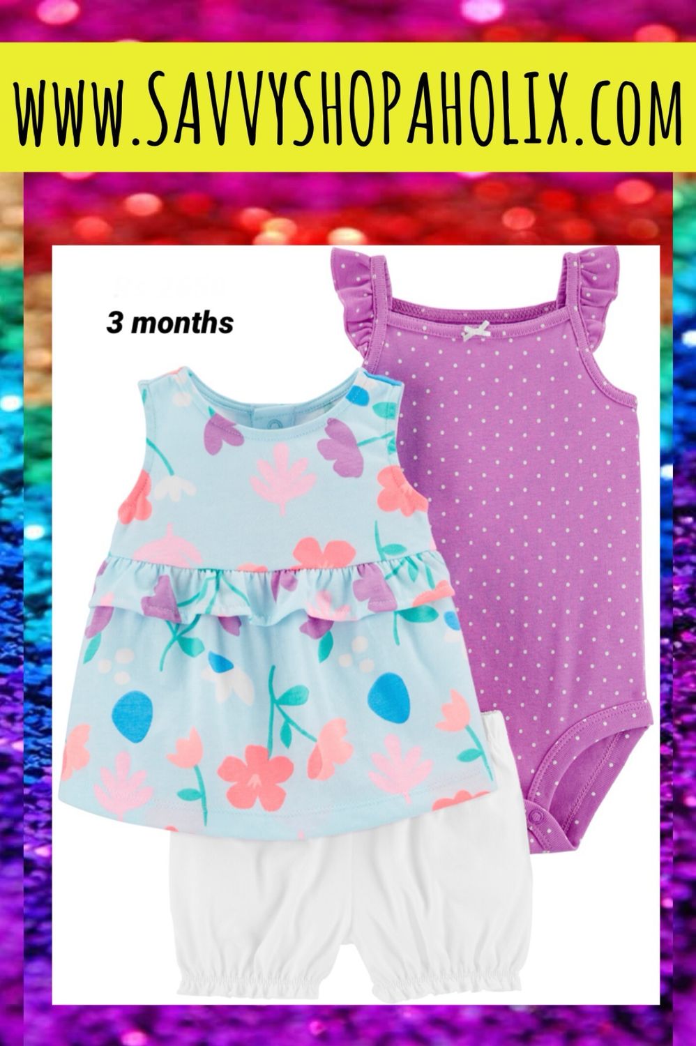 3pc shorts outfit by Carter's- floral