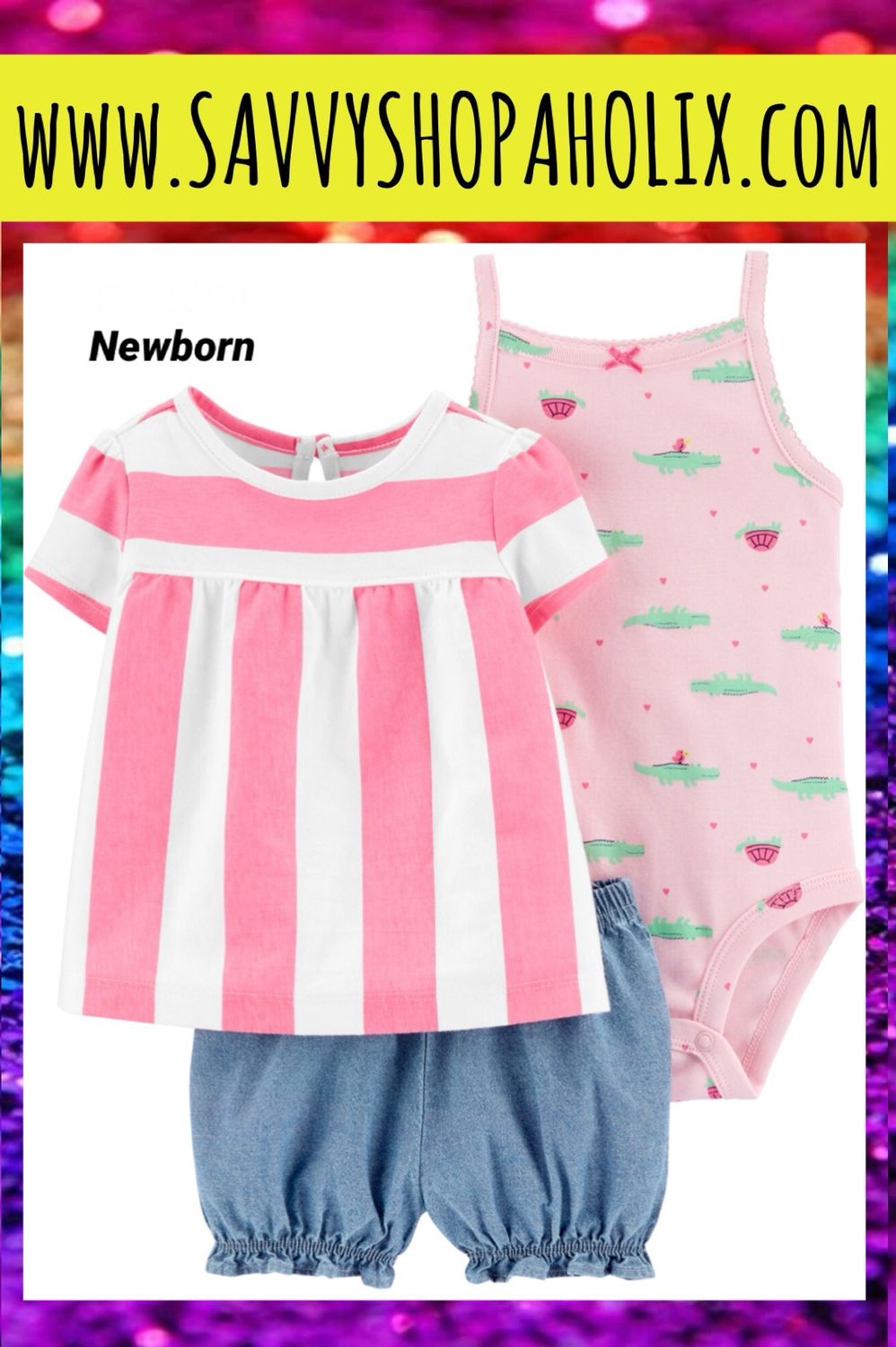 3pc shorts outfit by Carter&#39;s- Alligator