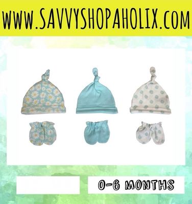 Sterling Baby 6pk Cap And Mittens Set